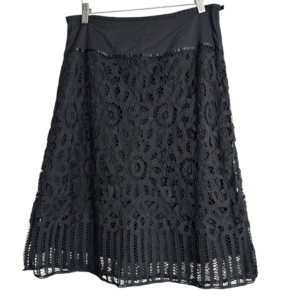Whimsical  Black Lace A-Line Skirt, Size 6, Romantic Coquette Gothic Victorian